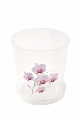 Горшок цветочный для орхидей с поддоном прозрачный 1,8л