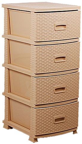 Комод Декор 4-х РОТАНГ  "РОСС" беж