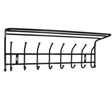 Вешалка настен. с полкой 800х238мм(8кр) чер (уп.5)