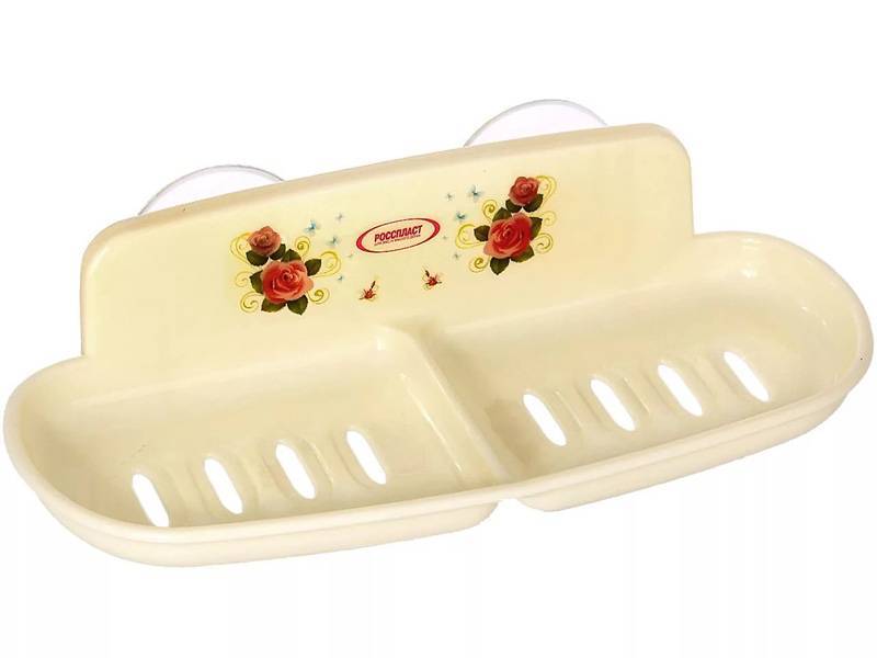 Мыльница двойная крем. РОСС (уп.24)