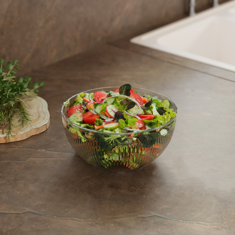 Салатник "Кристалл" 3,2 л РИФЛЕННЫЕ (уп.24шт)
