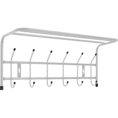 Вешалка настен. с полкой 600х238мм(6кр)сер (уп.5)