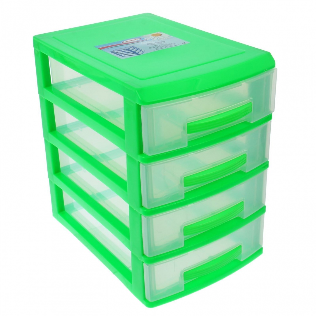 Мини комод 4-х "РОСС" салатовый (уп.6)