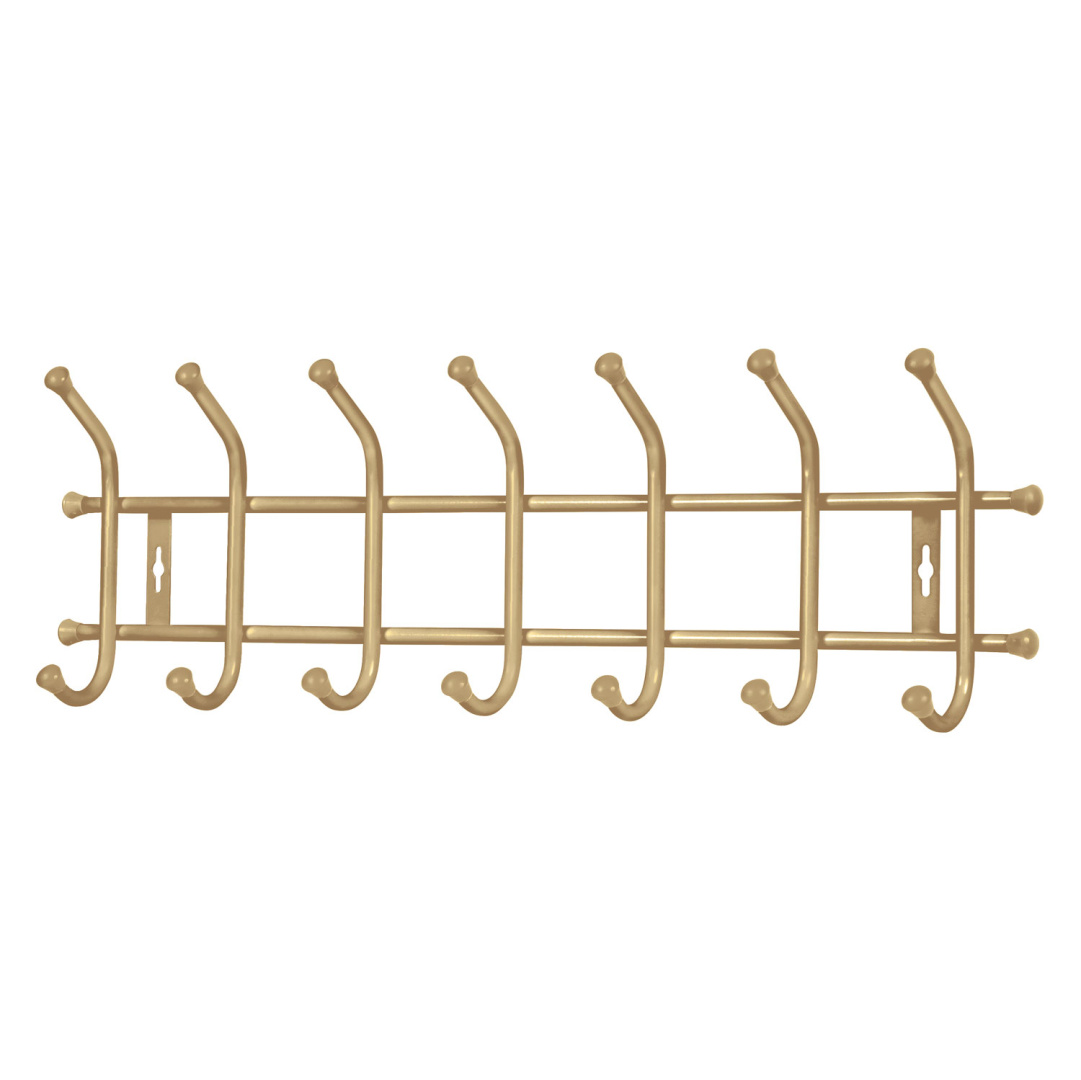 Вешалка настенная НИКА 680х215мм (7 кр)бежевый(уп.5)