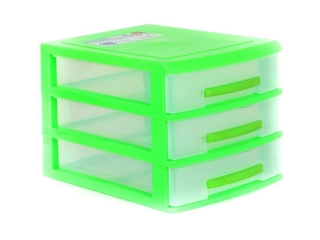Мини комод 3-х "РОСС" салатовый (уп.8)