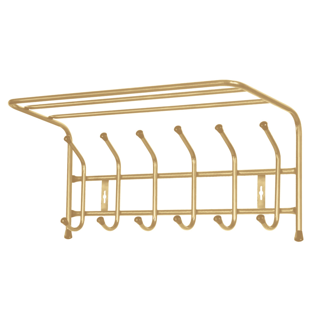 Вешалка настен. с полкой 600х238мм(6кр) зол (уп.5)